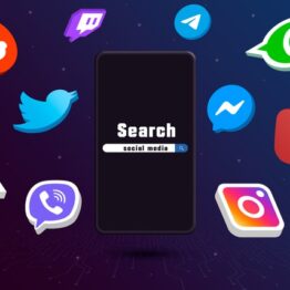 social-media-logo-icons-around-phone-with-search-bar-on-tech-background-3d_327483-399